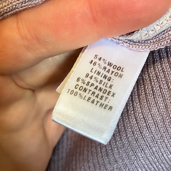 St. John Lavender Leather Ribbed Cardigan - Picture 4 of 6